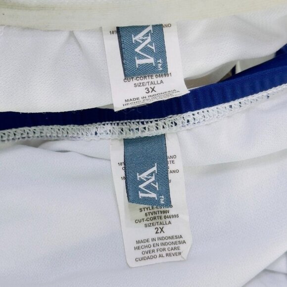 VM Women's Swimsuit Blue White Stripe 2 piece Plus Size 3X - Picture 6 of 9